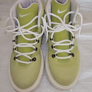 Nike ACG Apprentice Mid boots in a lime green colorway.